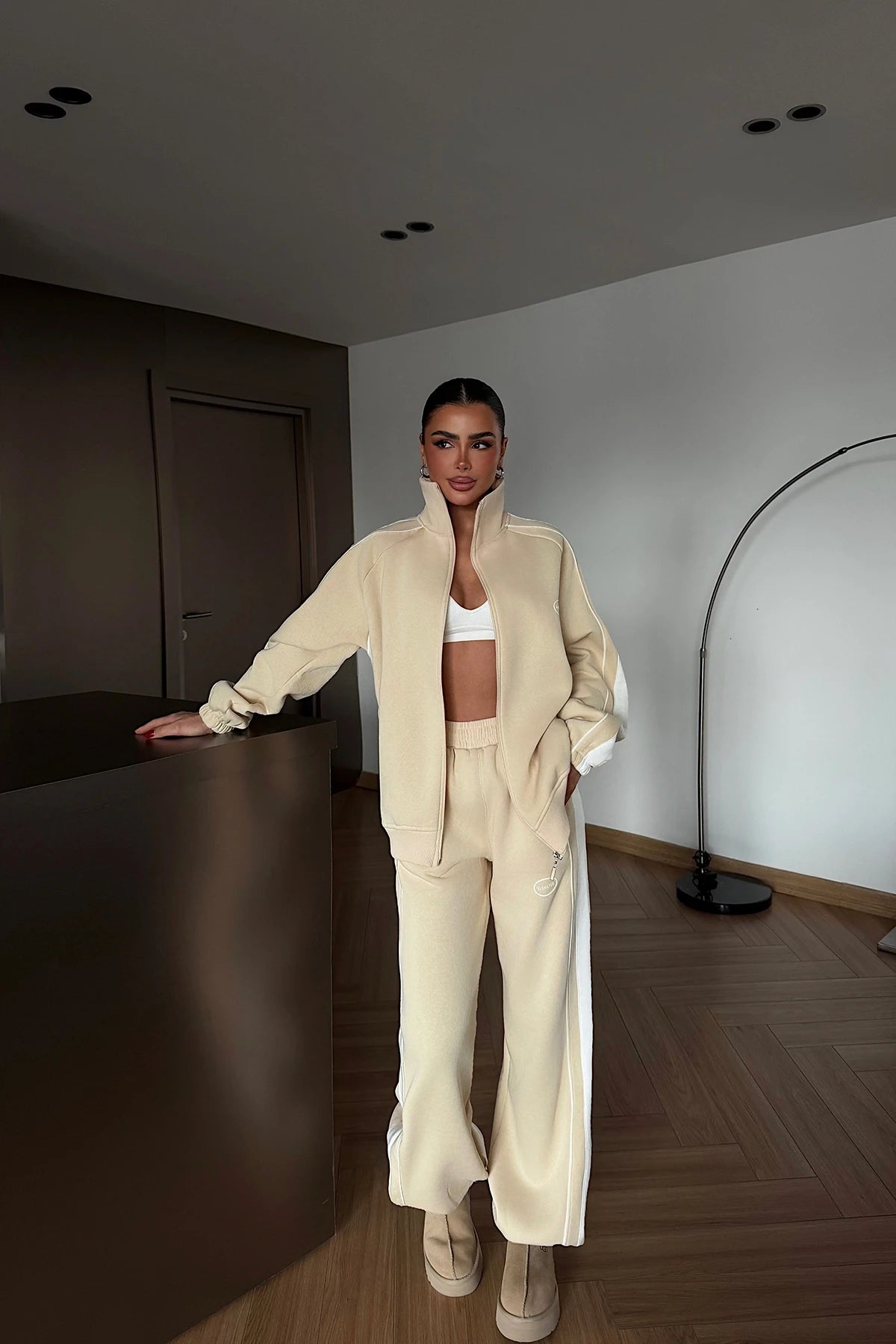 CREAM GIONNA TRACKSUIT SET