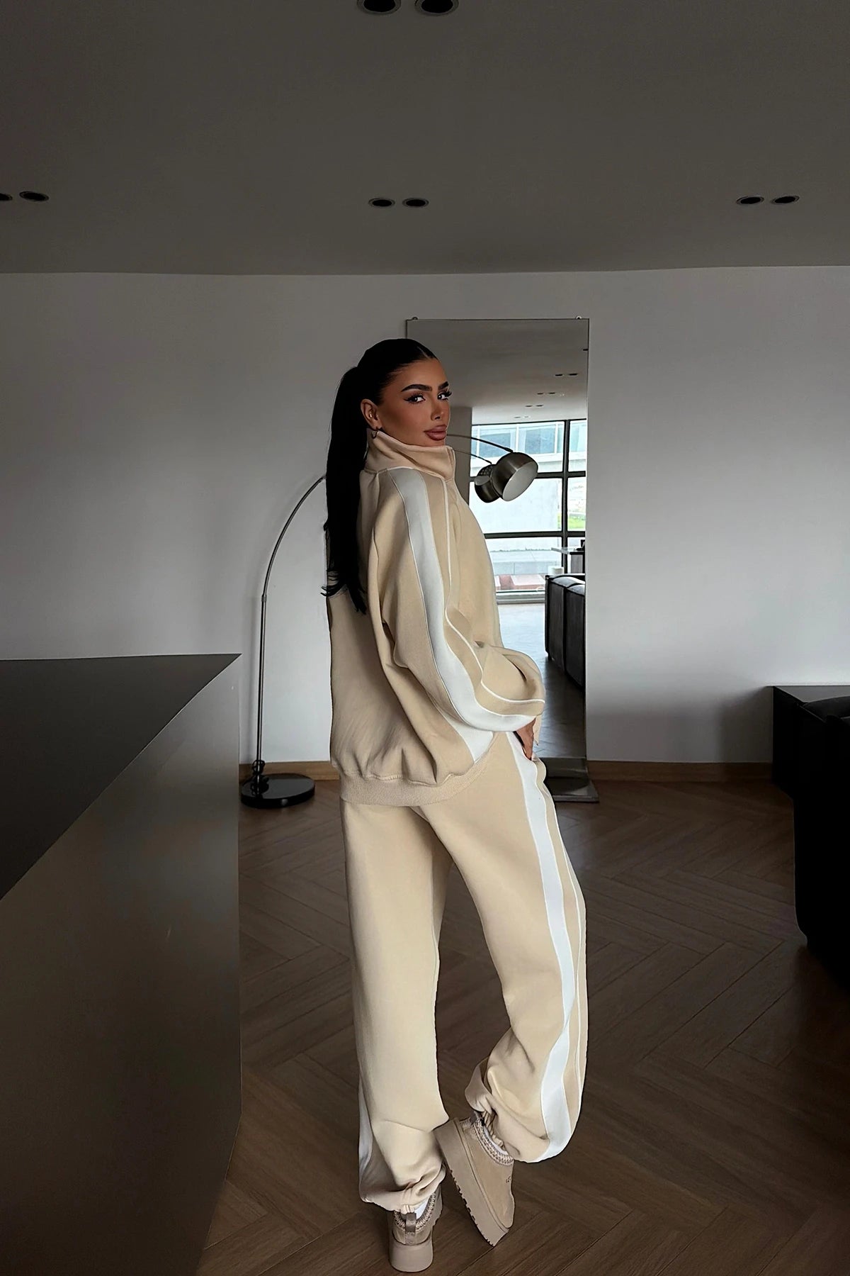 CREAM GIONNA TRACKSUIT SET