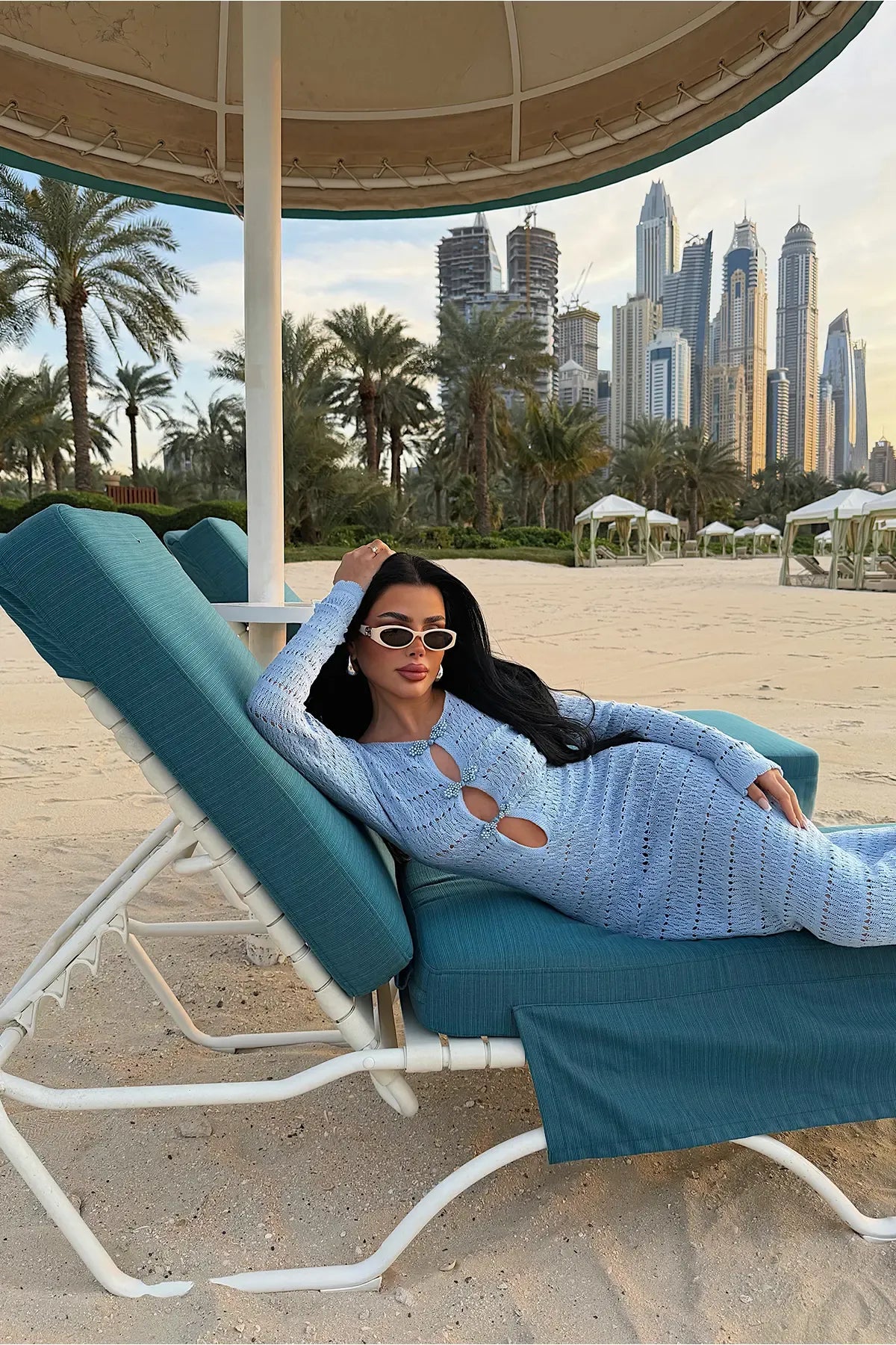 BABY BLUE KNIT MAXI DRESS