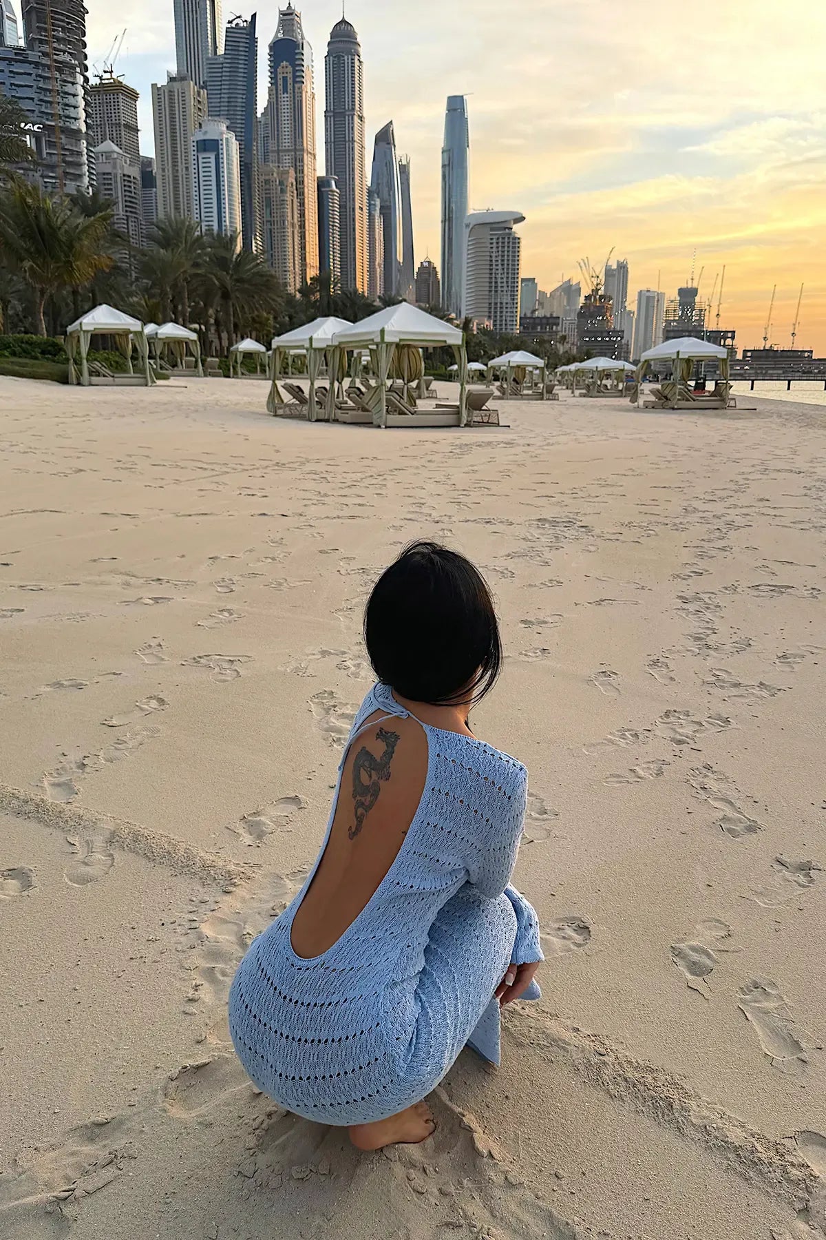 BABY BLUE KNIT MAXI DRESS