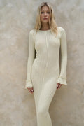 YELLOW BACKLESS KNIT MAXI DRESS