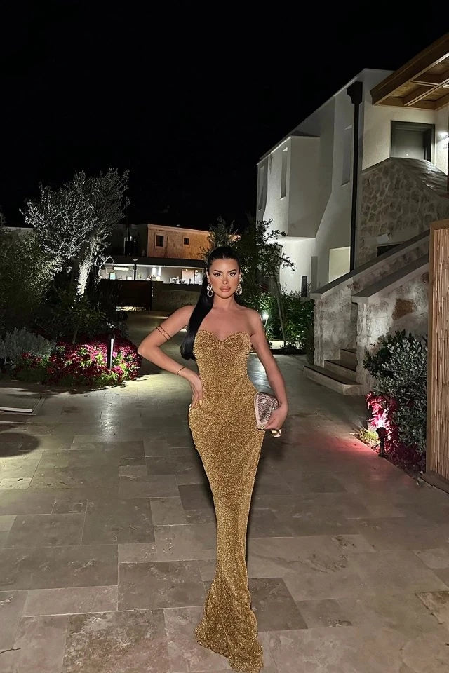 DIANORA METALLIC GOLD & SILVER MAXI DRESS
