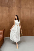 OFF-WHITE 3D EMBROIDERED MAXI DRESS