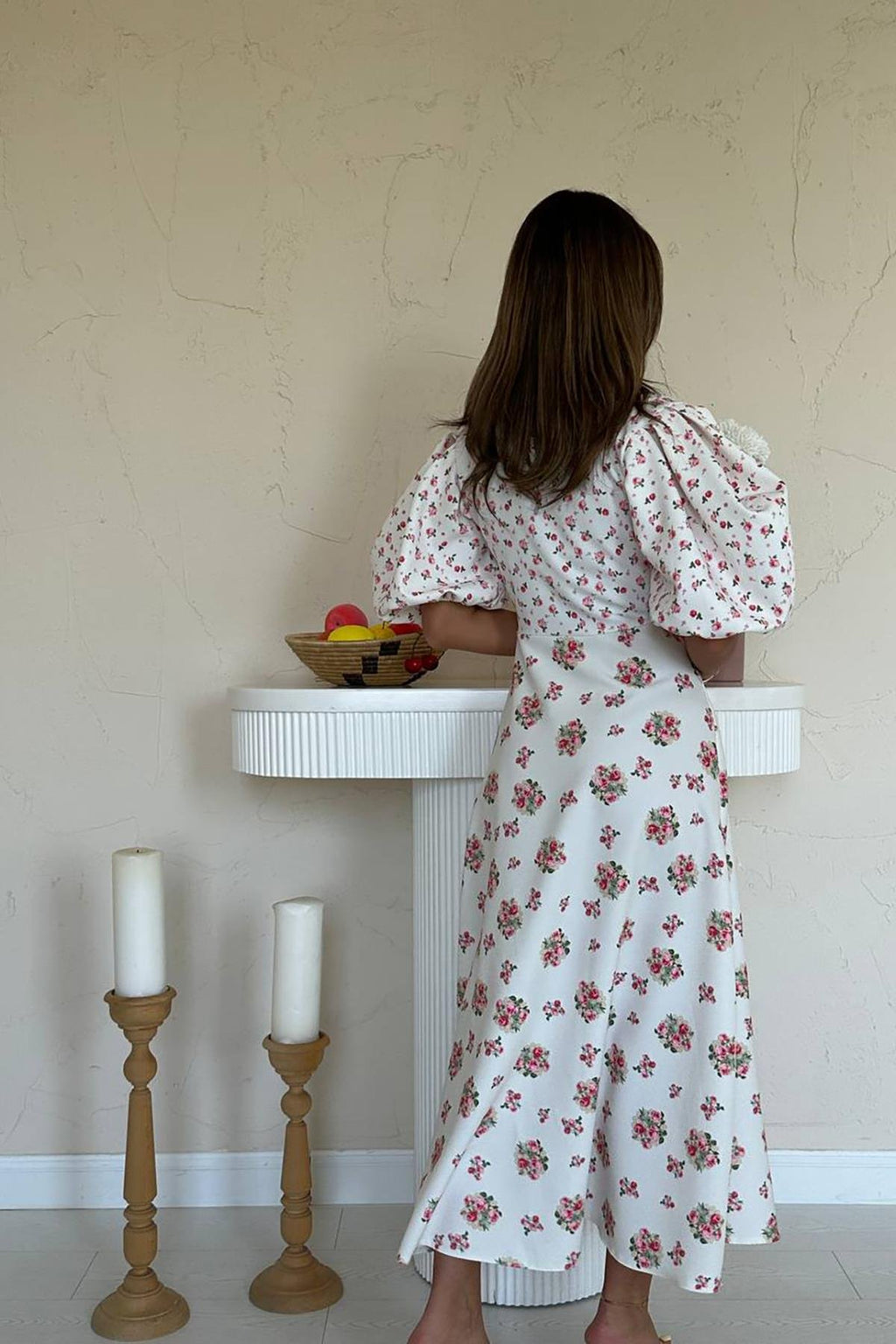 OFF-WHITE DIGITAL PRINT MAXI DRESS