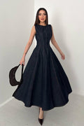 BLUE DENIM MIDI DRESS
