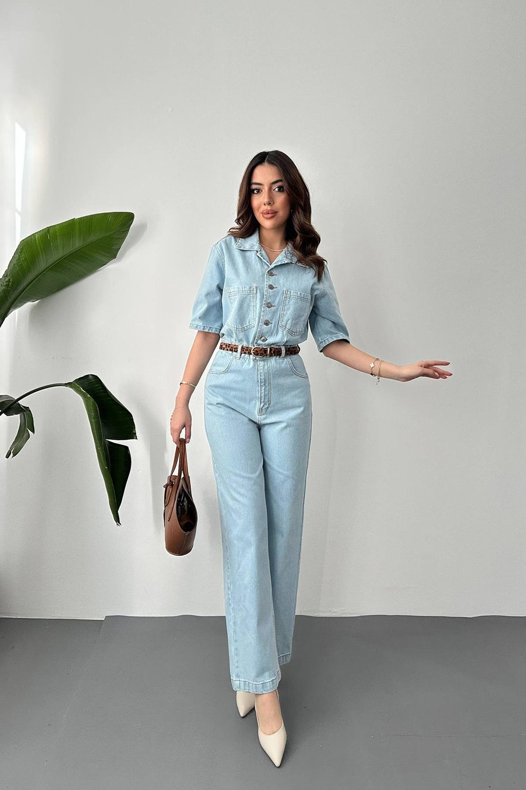 BLUE CASUAL DENIM OVERALLS