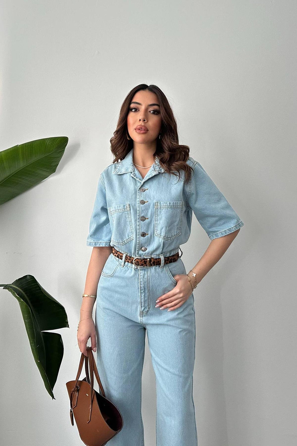BLUE CASUAL DENIM OVERALLS