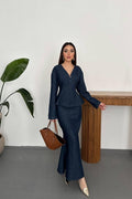 BLUE RAW DENIM TWO-PIECE SET