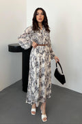 BLACK PIPING DETAIL MAXI DRESS