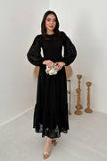 BLACK LACE MAXI DRESS